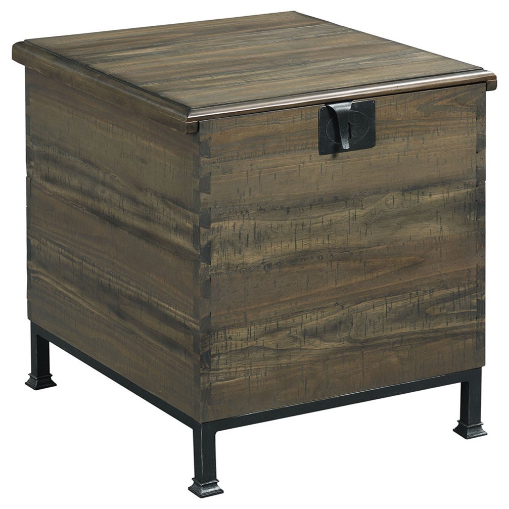 Table Trends Hidden Treasures Rustic Milling Chest End Table with